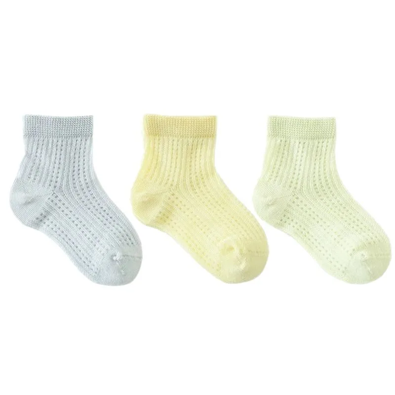 5Pairs/Set Summer Kids Babys Contrast Mesh Socks Solid Infant Girls Mid Tube Cotton Socks Newborn Breathable Socks Toddler Socks