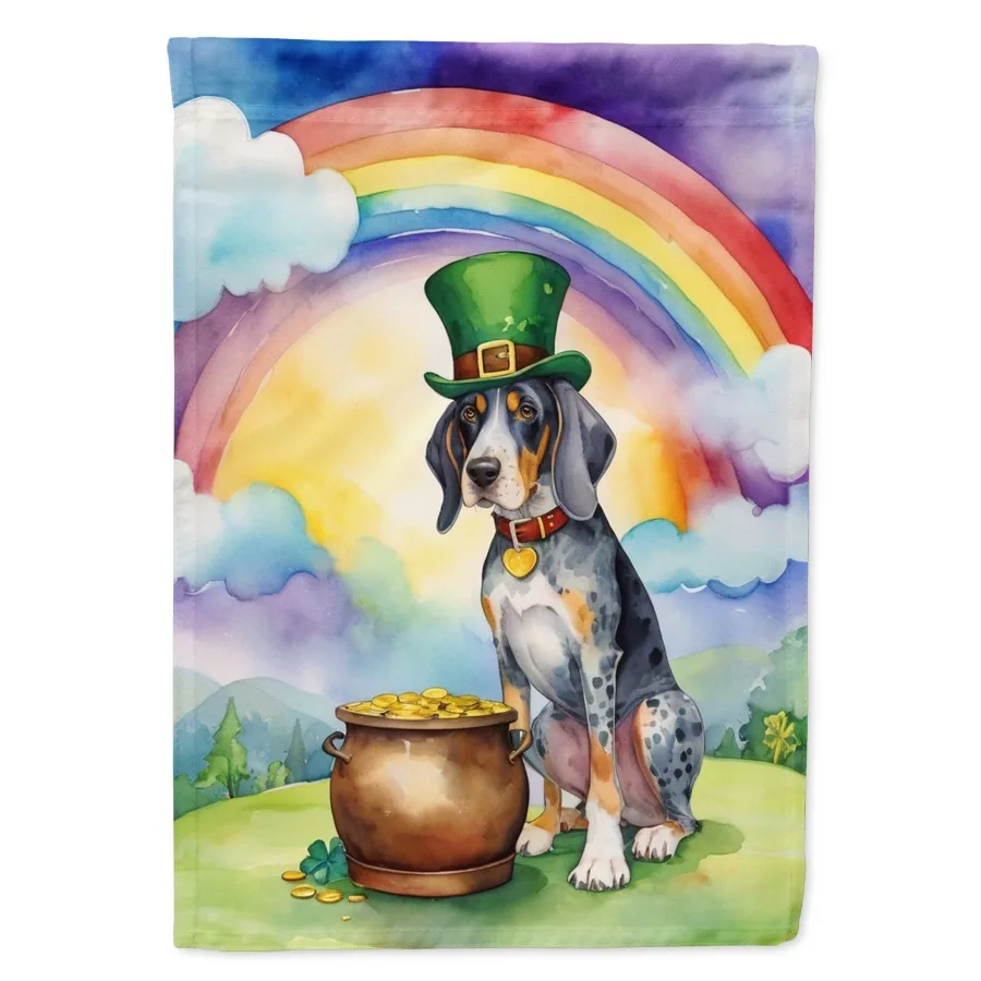 

Bluetick Coonhound St Patrick's Day Garden Flag Mailbox Flag Drative Yard Flag Banner Outside Patio Artwork Yard Flower Beds Ga