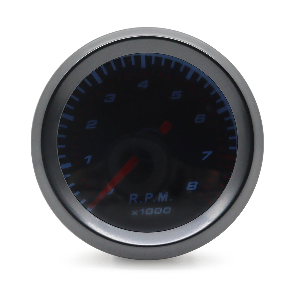 2\'\' 52mm Universal Smoke Lens Auto Tachometer White LED 0-8000 RPM Gauge Car Meter For 1-8 Cylinders Gasoline Car