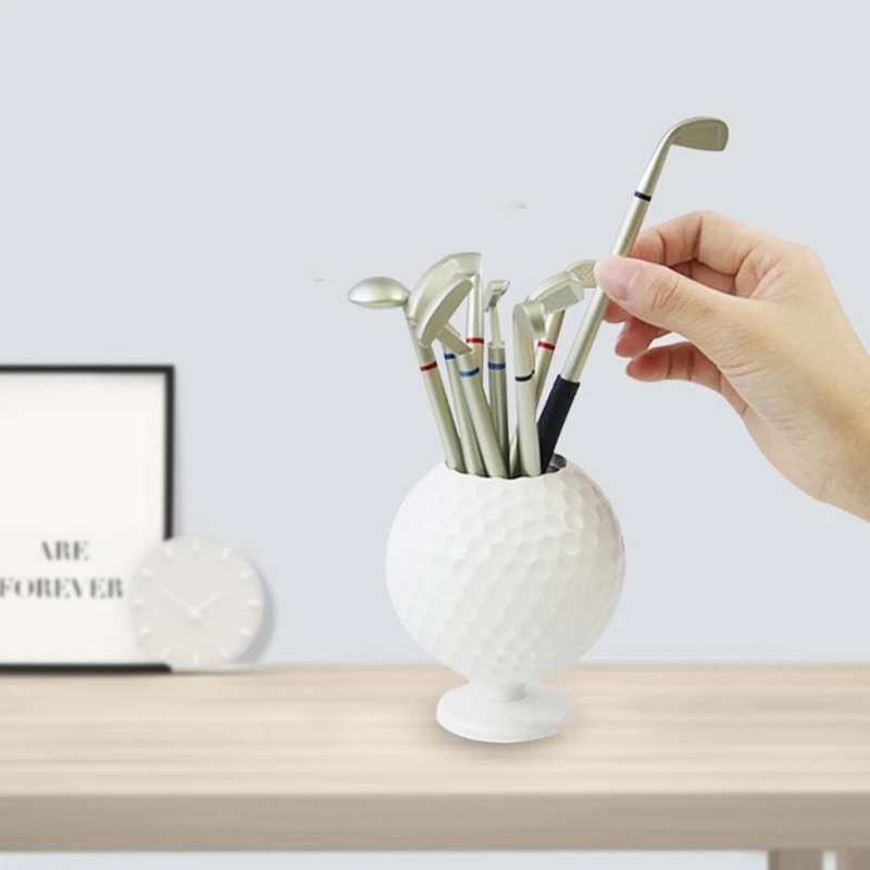 Набор из 3 шариковых ручек для гольф-клуба и держателя для ручек, деловой подарок для мужчин K1KF