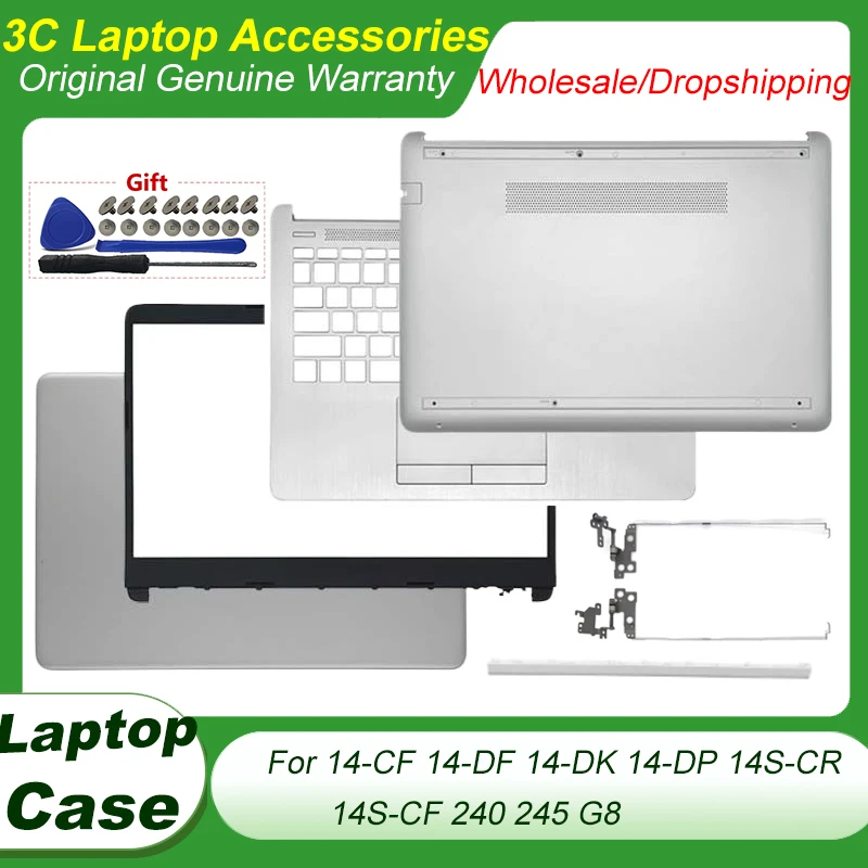 

New For 14-CF Case Replacement 14-DF 14-DK 14-DP 14S-CR 14S-CF 240 245 G8 LCD Back Cover Front Bezel Hinges Palmrest Bottom Case