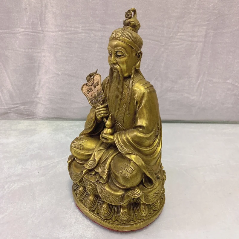 Brass statue of , bronze figure of the Supreme Laojun, decorative craft for home and office desk offerings