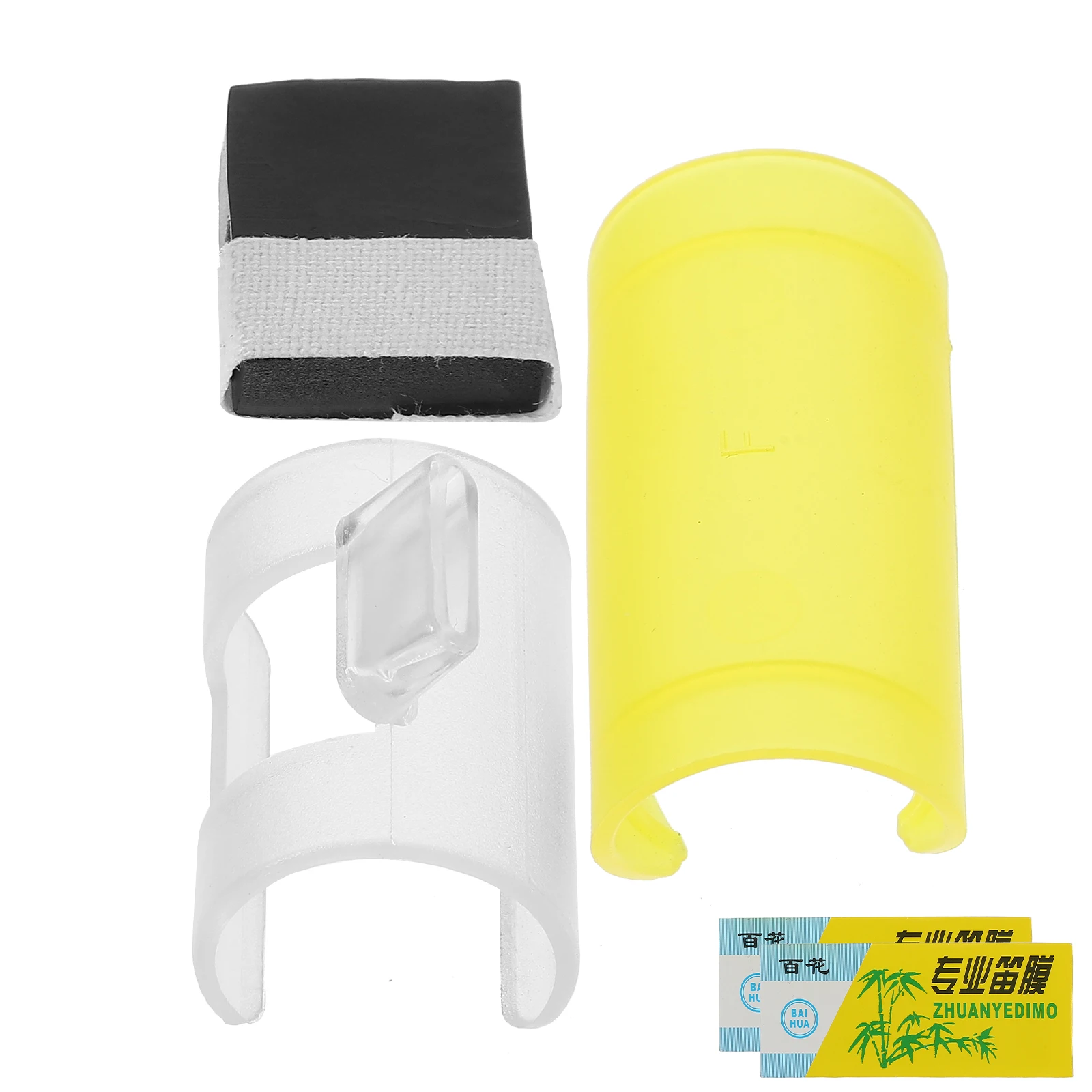 

Flute Blow Aid Mouthpiece Beginner Flute Accessories Plastic Replacement Parts 2 Membranes Adhesive Gel Protective Case