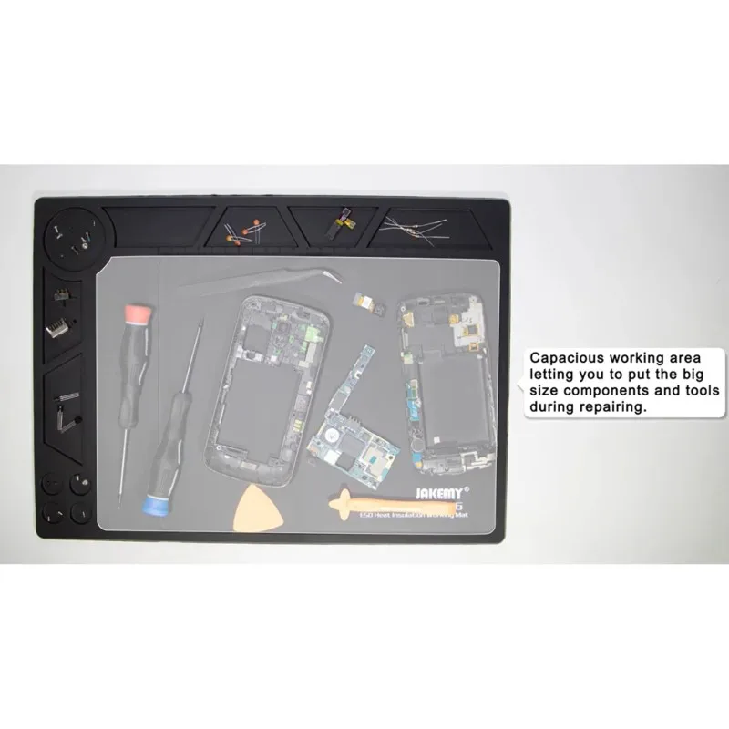 L60A JAKEMY Silicone For Electronics Heat Insulation Anti-Static Repair Work Mat JM-Z16- 359X260mm