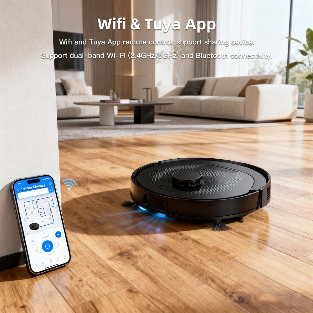 Robot Aspirateur Laveur LDS Navigation Wet & Dry Longue Autonomie Robot Aspirapolvere Intelligent Maison Connectée