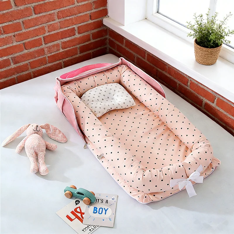 

2026 New Lightweight Portable Baby Bassinet Print Shoulder Bag Travel Crib Foldable Infant Bed for Newborns Co Sleeper