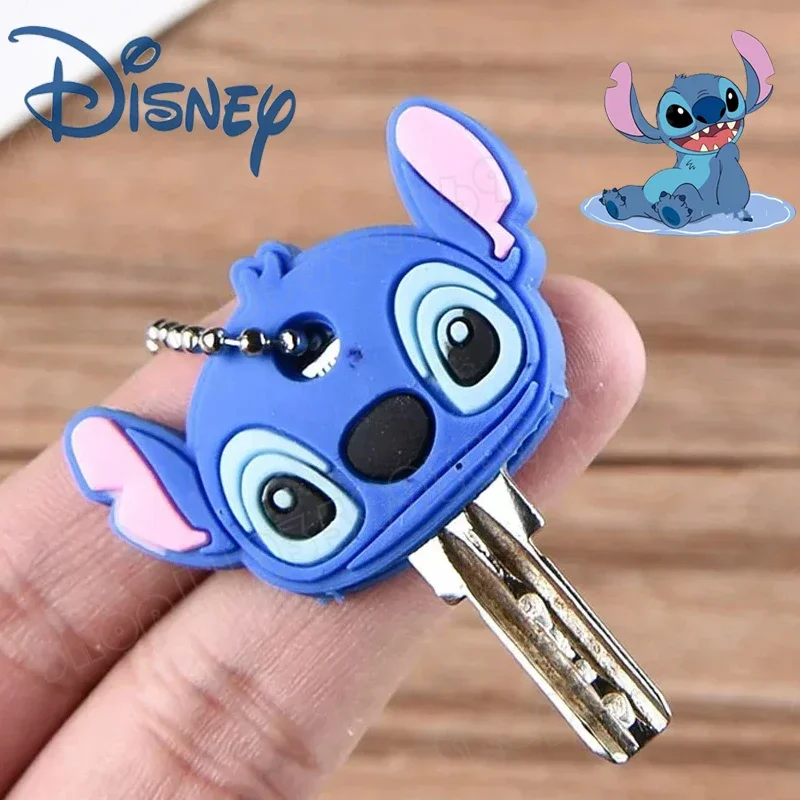 

Disney Stitch Key Protective Caps Anime Lilo & Stitch Cartoon Modeling Silicone Key Cover Portable Keychain Holder