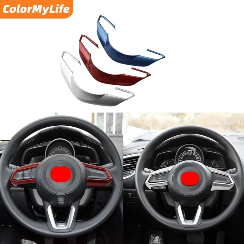 Car Steering Wheel Trim Circle Sequins Cover Sticker for Mazda 3 6 CX-3 CX3 CX-5 CX5 CX8 CX9 Axela Atenza 2017-2019 Accessories