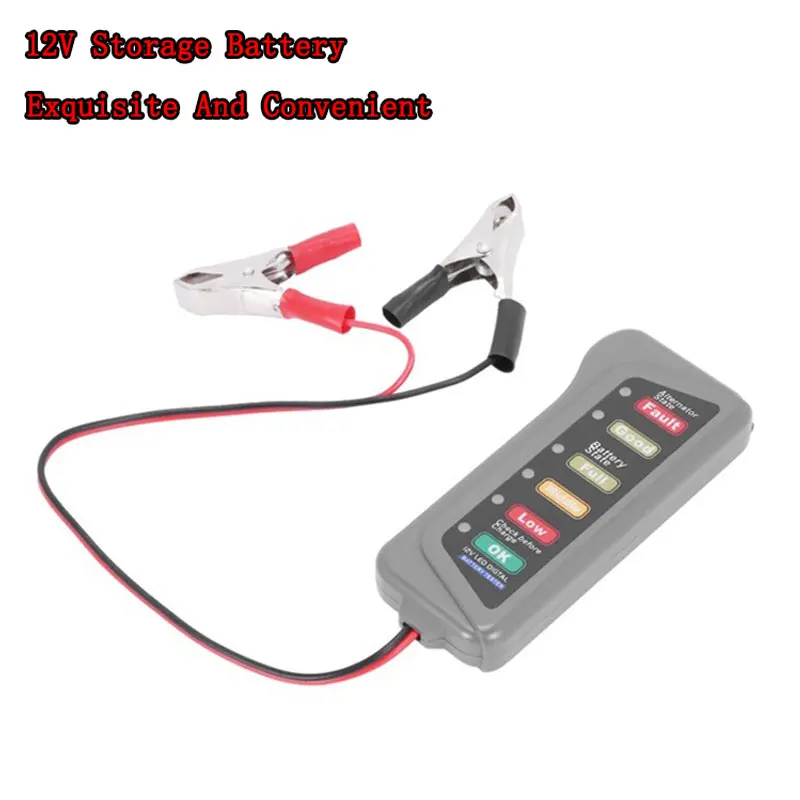 

Мини-тестер автомобильного аккумулятора 12 В, цифровой тестер генератора переменного тока, 6 светодиодных фонарей, дисплей, диагностический инструмент для автомобиля, тестер авто аккумулятора, анализатор