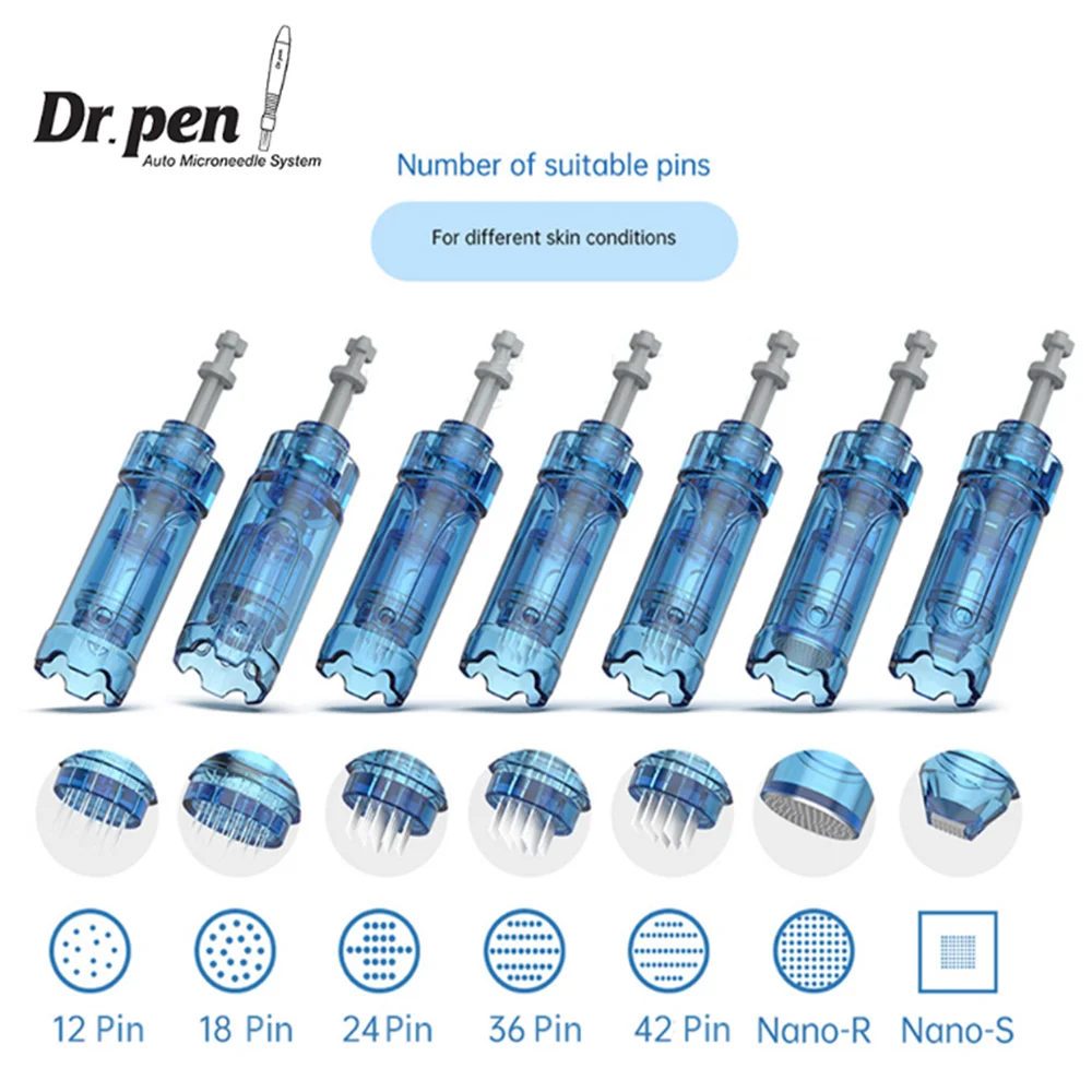 Dr. Pen M8S A8S A9 Cartridge 12/18/24/36/42pin 3D Nano Anti- Back Flow Design Bayonet Cartridge Work for Drema Pen M8S A8S A9