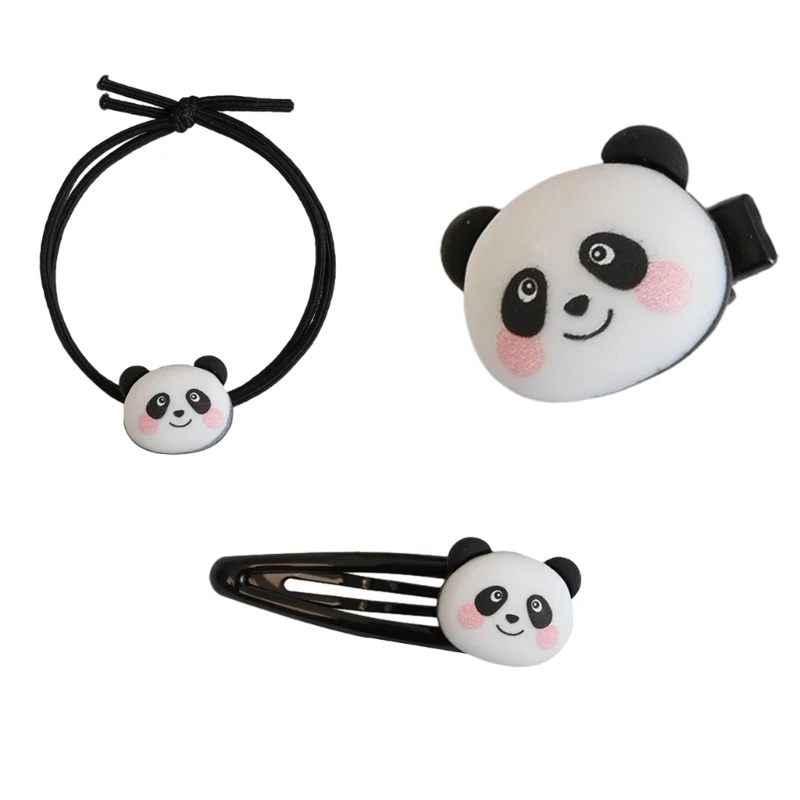 Mini Panda Panda Hair Tie Accessories Sweet Funny Hairpin Women Girls Flat Clips Hairpin Girls Head Ornaments D5QB