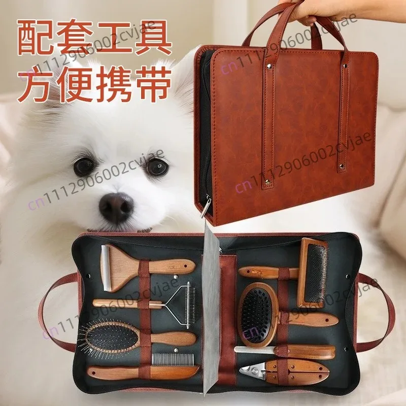 Pet Grooming Kit 8 Piece Set Comb Scissors Nail Clipper Brush Gloves Dog Cat Grooming Tools Set Pet Care Kit Professional