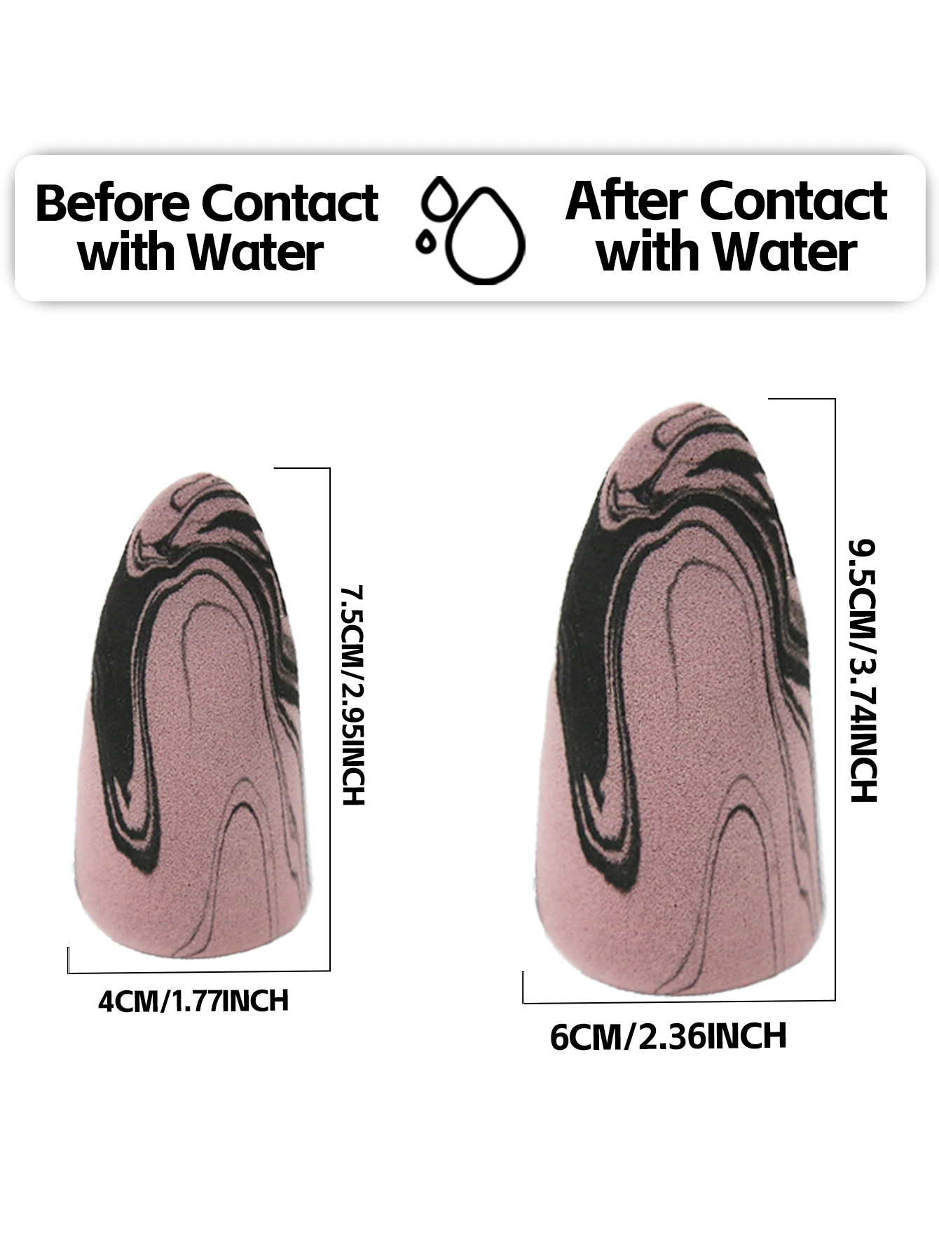 2/6/8/10/20Pcs Rocket Head Beauty Sponge Black Pink Non-Latex Hydrophilic Polyurethane For Foundation BB Cream Concealer