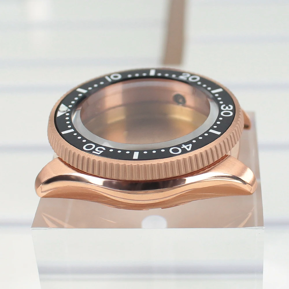 Roségold 38mm NH35 Uhrengehäuse Saphirglas für Seiko NH35 NH36 4R35 4R36 Uhrwerke Modifizierte Skx Uhrenteile Keramiklünette – Detail 6