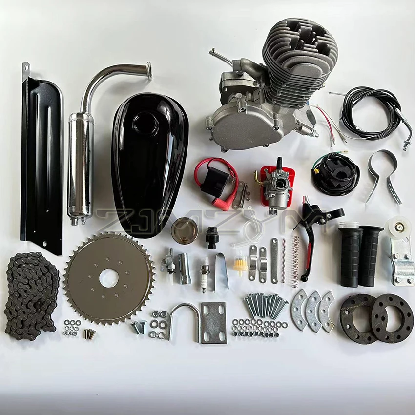 100cc Engine Complete Kit for Bicycle Modification Aluminum 100cc Engine Motor Mountain Bike Electric Bike Retrofit Engine Kit
