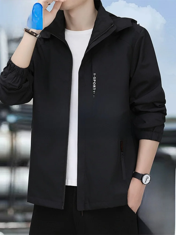 

Мужская демисезонная куртка Paul Detachable: утепленная, водонепроницаемая, черная, осенне-зимняя ветровка, повседневная, приталенная, из полиэстера.