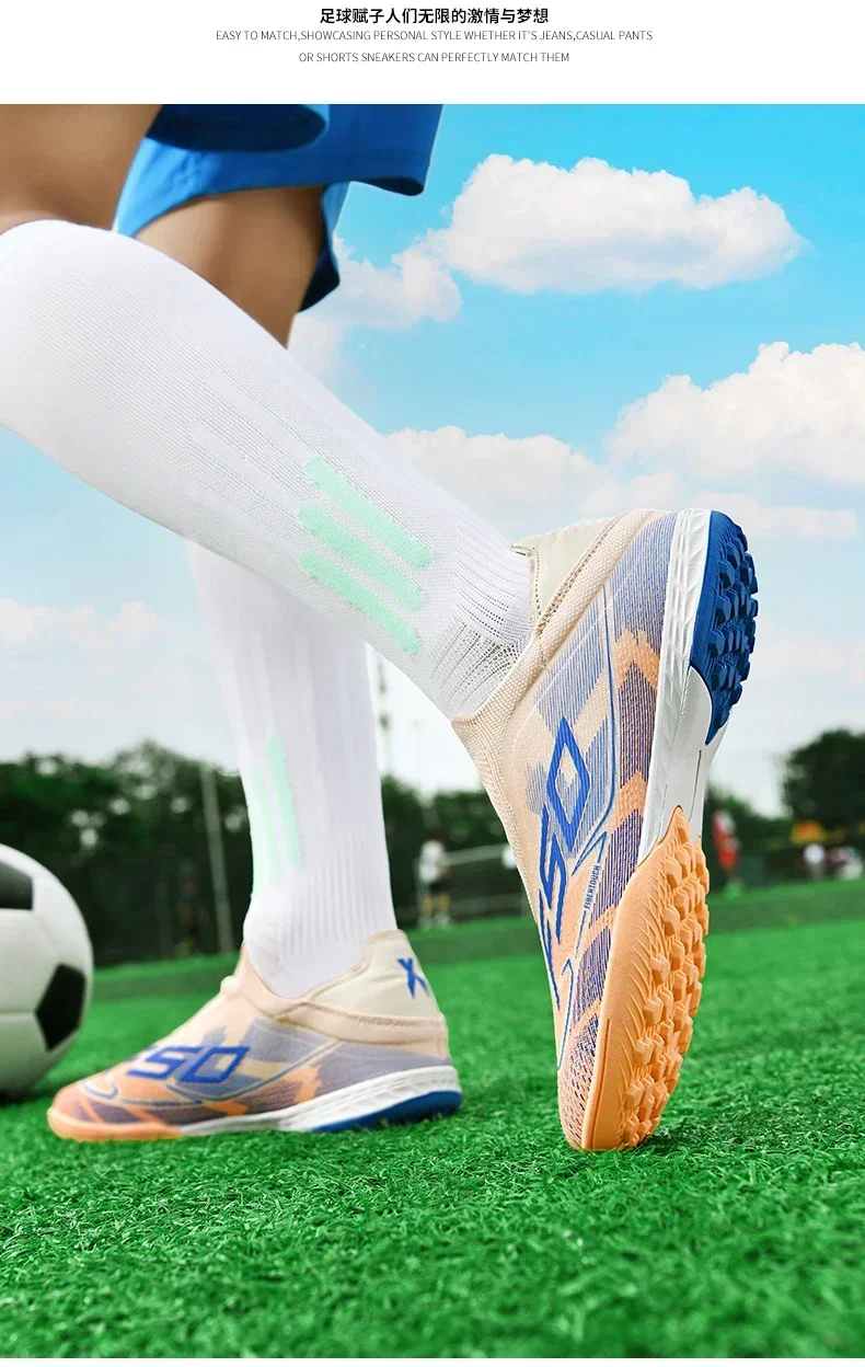 Neue Herren-Fußballschuhe Hochwertige Fußballschuhe Sneakers Rutschfeste Stollenschuhe für Rasen High-Top Futsal Indoor Bestseller Outdoor – Detail 20
