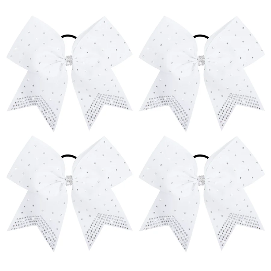 

4pcs Set Bow Tie Rhinestones Headband Cheer Performance Party Daily Hair Accessory Shiny Color Blocked Tailcoat Headband