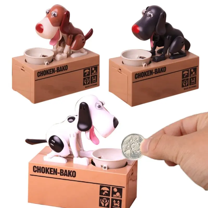 Dog Piggy Bank Electronic Dog Piggy Bank Hungry Dogs Money Box Automatic Coin Saving Cartoon Eating Money Dog Piggy Bank