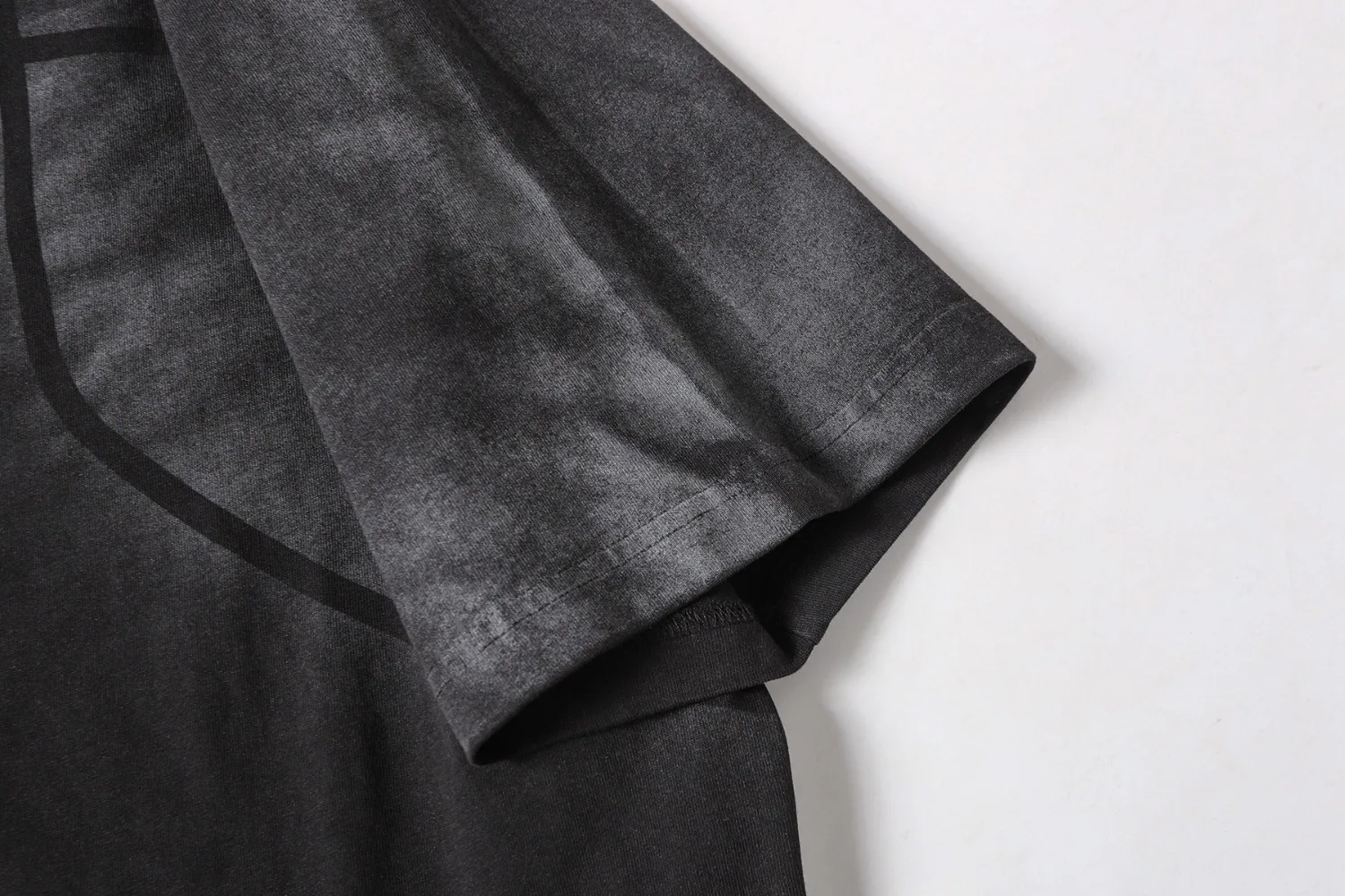 Heavy Duty Washed Gradient Distressed Raglan Sleeve T-shirt Men's Visible Thread Heavy-duty Pure Cotton Loose Fit Tshirt Top