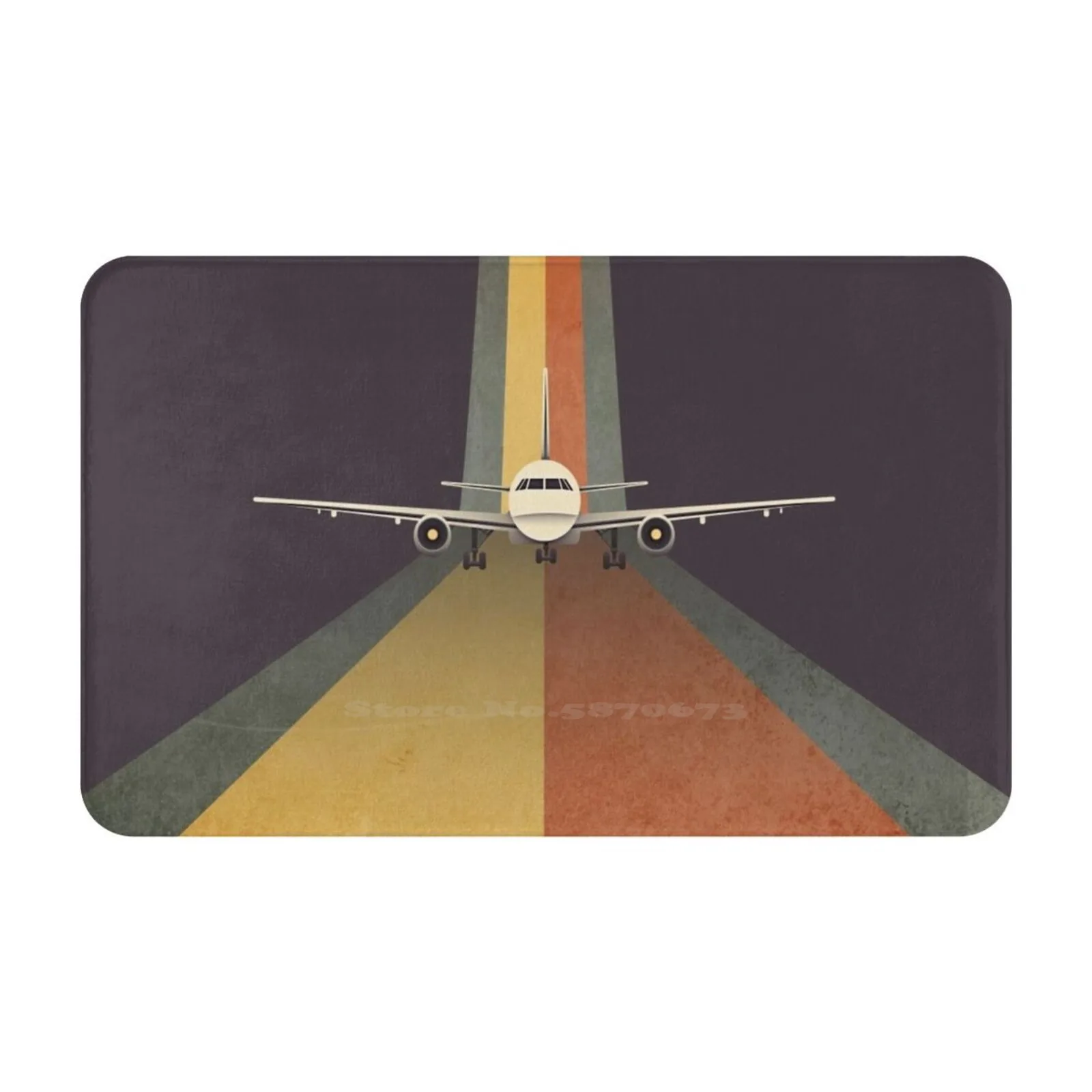 Take Off Soft Cushion Car Home Carpet Door Mat Wanderlust Holiday Adventure Travel Rainbow Oldschool Used Look Vintage Retro