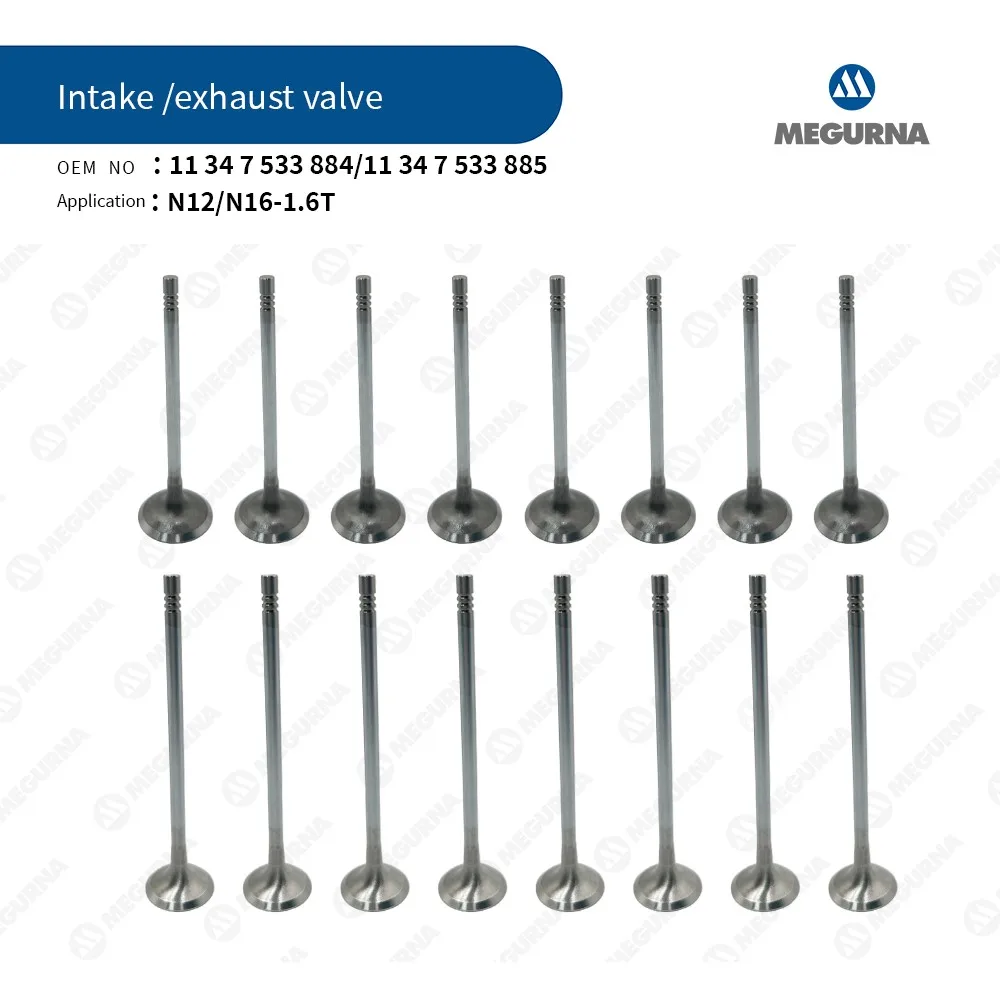 

16pcs Intake & Exhaust Valve Kit Fit N12 N16 1.6T Gas For BMW MINI Cooper R55 R56 R57 R58 R59 R60 R61 Citroën Peugeot 207 308CC