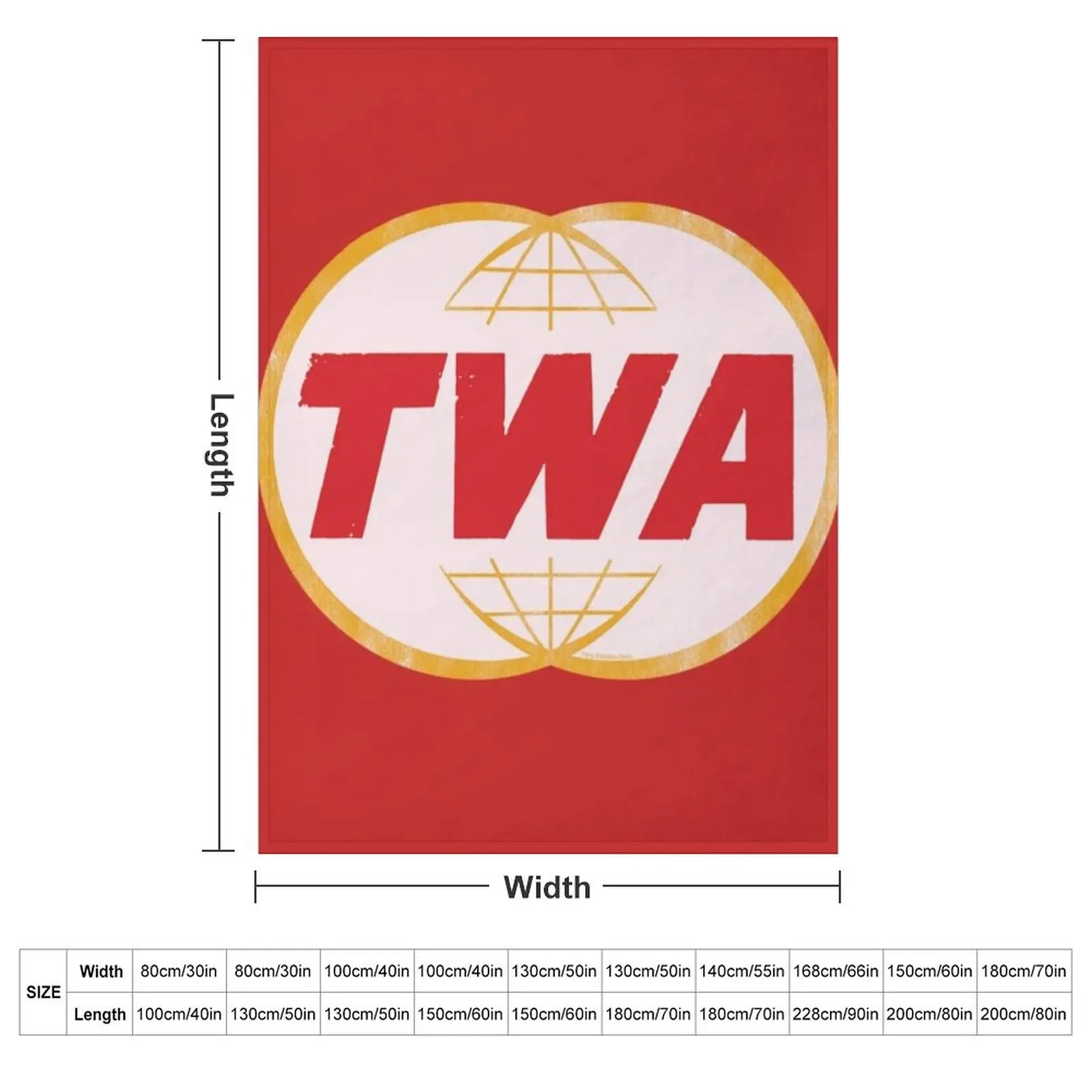 TWA Airlines Throw Blanket couch cozy soft plush fuzzy picnic outdoor blanket