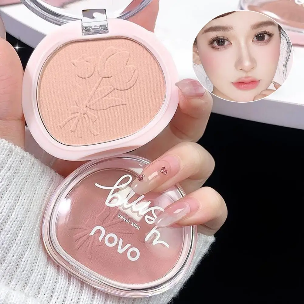 Novo Velvet Mist Blush 32g Polvo Desnudo Mate |   Colorete facial de enfoque suave, contorno de larga duración, mezclable para brillo natural M1K3