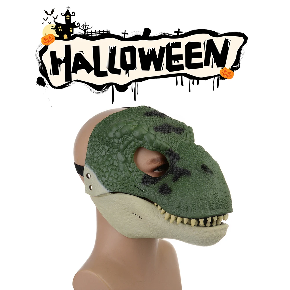 

Funny Dinosaur Mask Halloween Cosplay Mask Natural Latex Dinosaur Toys Head Face Mask Movable Mouth for Party Masquerade Props