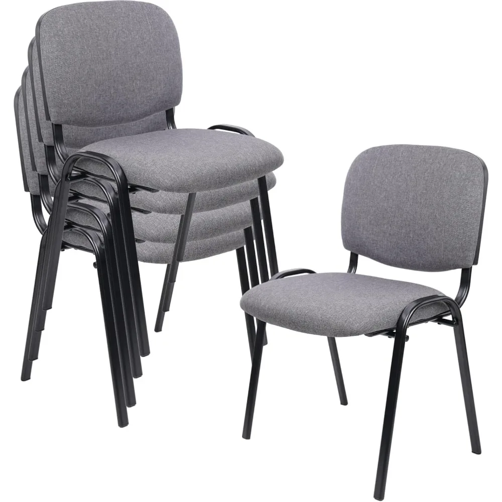 Conference Chairs Set of 5 with Metal Frame, Thickened Seat Back Cushion, Fabric Stackable Conference Chairs