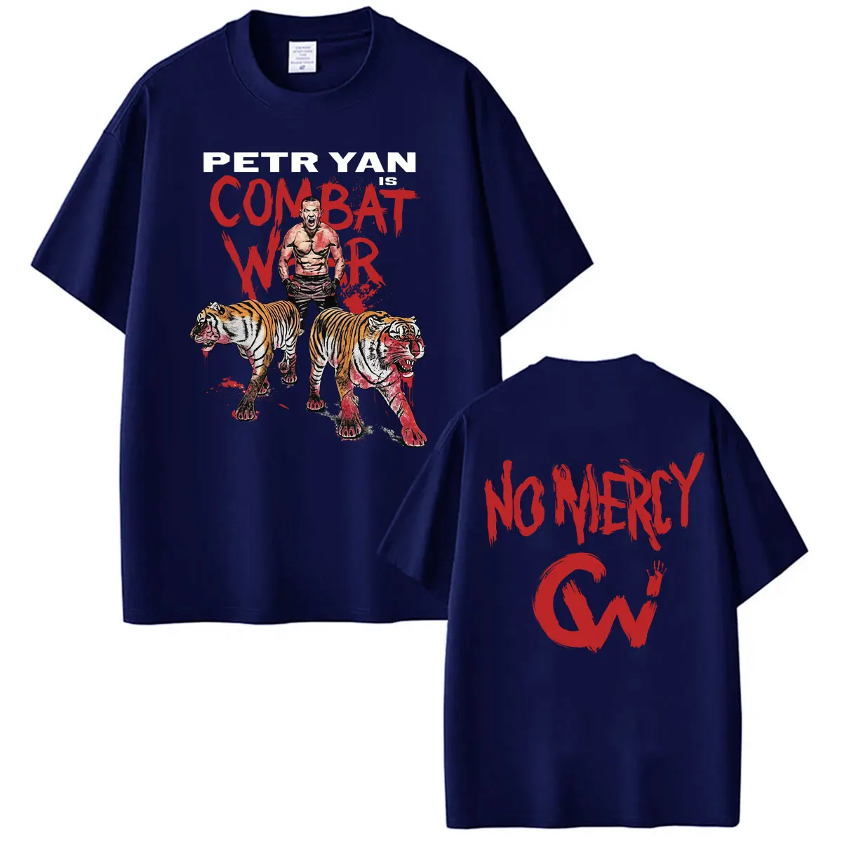 Limited Petr Yan No Mercy Vintage Graphic T-shirts for Men Women Harajuku Violence Aesthetic T Shirt Casual 100% Cotton T Shirts