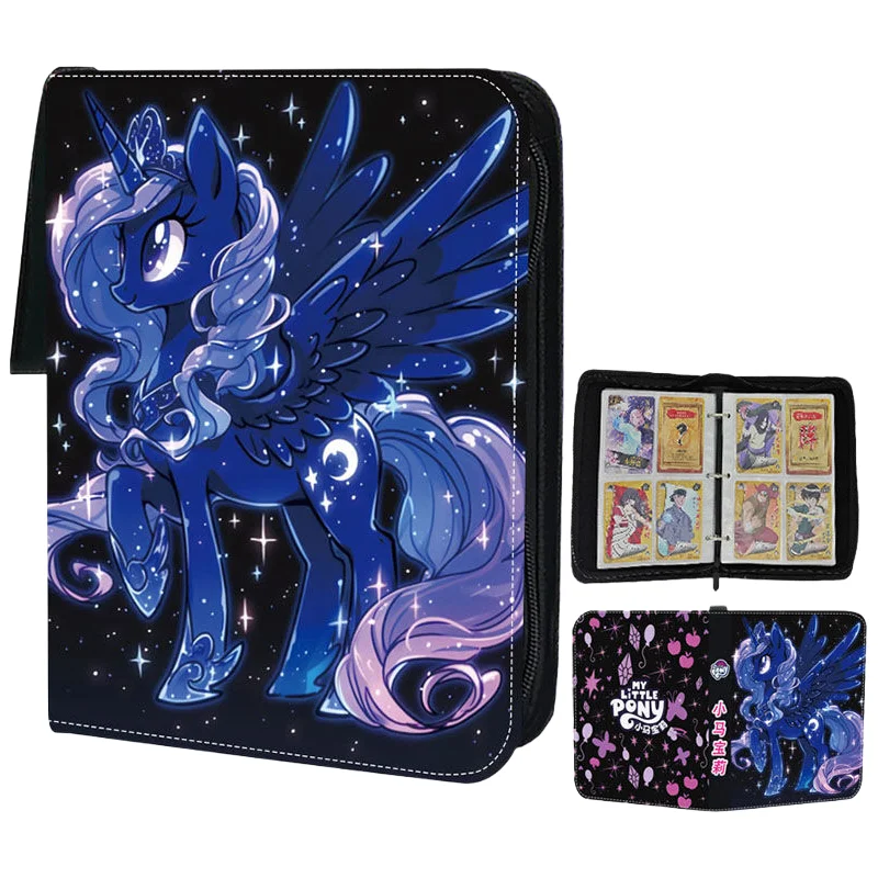 2025 My Little Pony Popular Anime Children's Toy Game Card Collection Album Book Zipper Binder Card Holder Deluxe Cartoon Gift