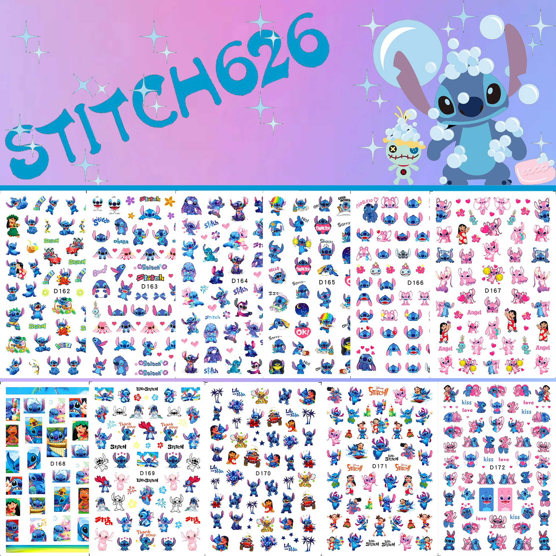 Dibujos animados de Disney Lilo & Stitch LinaBell pegatinas accesorios de animación Mickey Mouse Winnie the Pooh paquete de pegatinas de juguete