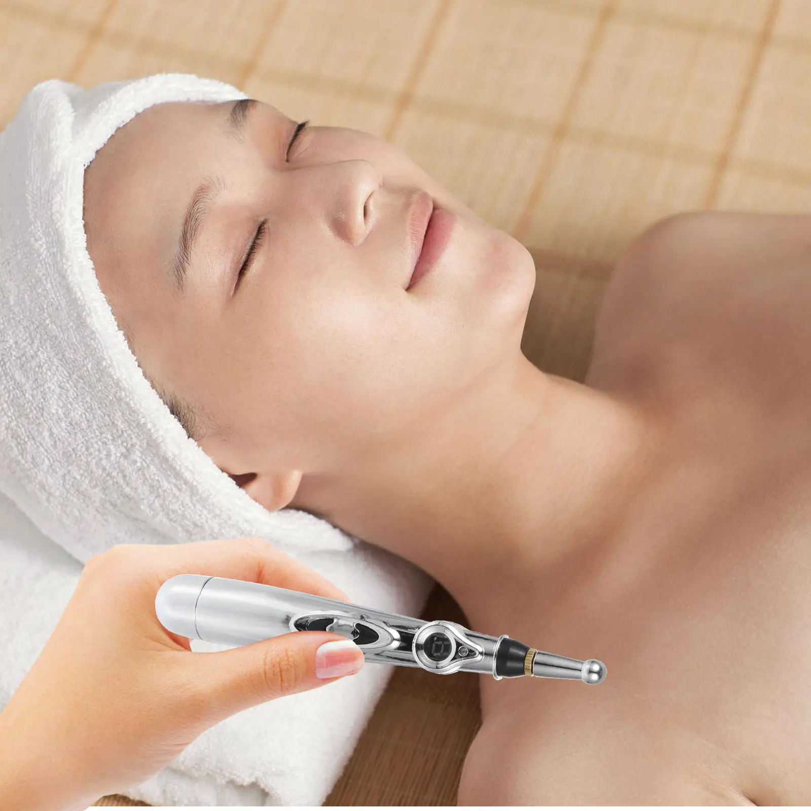 

1Set Electronic Acupressure Pen Portable Massage Device with 9 Modes Multifunctional Pain Relief Trigger Massager