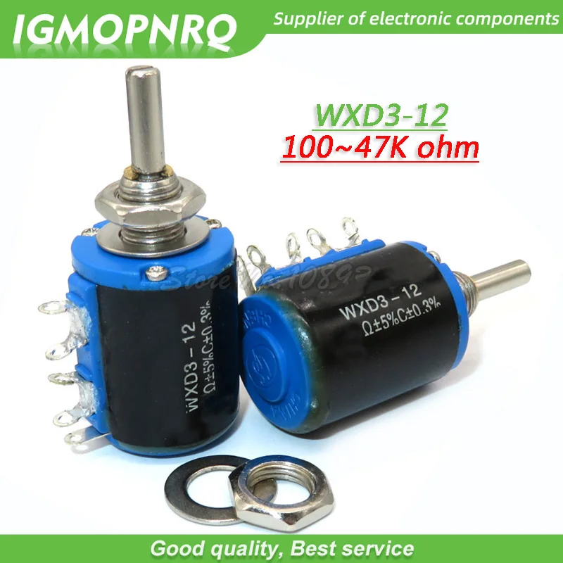 1 stücke WXD3-12-1W draht gewickeltes Potentiometer 100 220 470 1k 2 k2 3 k3 4 k7 10k 22k 33k 47k Ohm 100r 220r 470r 2,2 k 3,3 k 4,7 k WXD3-12 1w