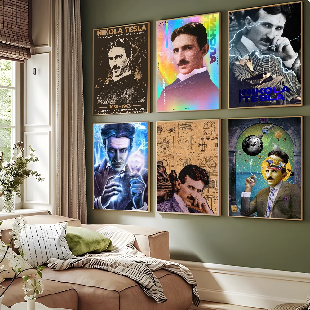 

Famous Scientists Nikola Tesla Good Quality Prints And Posters HD Quality Poster Wall Art Painting Study Home Decor