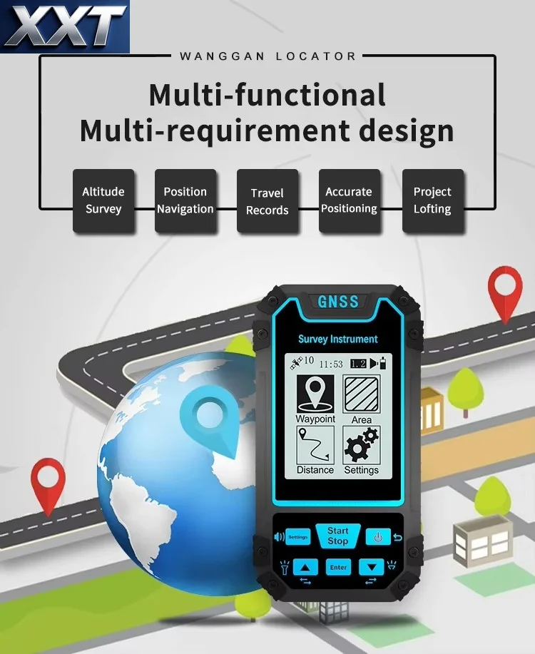 XXT High Accuracy GNSS GPS Land Meter Rechargeable Outdoor Survey Device for Mountain Slope Distance and Land Area Detection