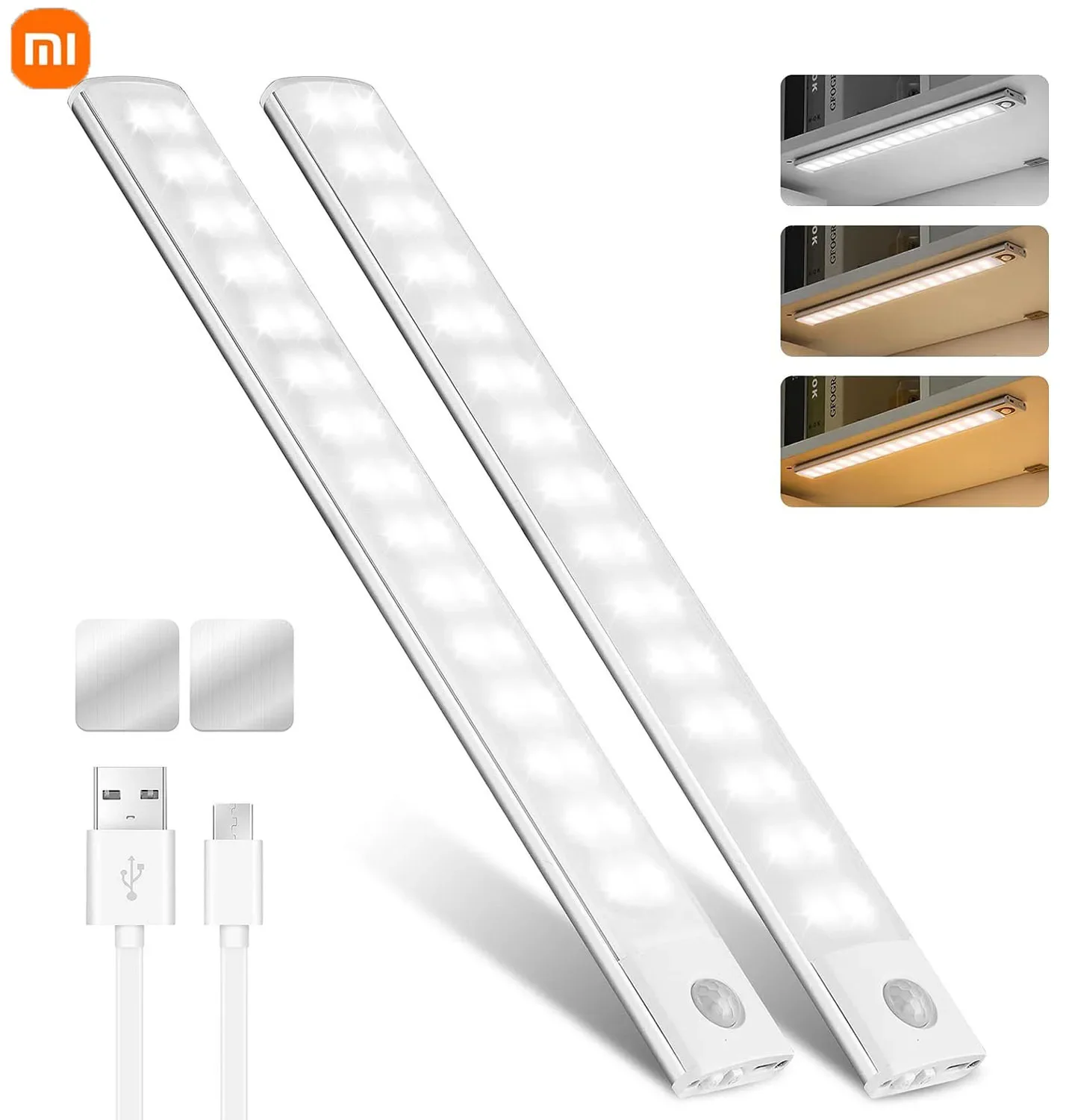 Xiaomi Night Light Motion Sensor LED Rechargeable USB Strip Light 3 Colors Dimming Decoration Kitchen Cabinet Bedroom Table Lamp