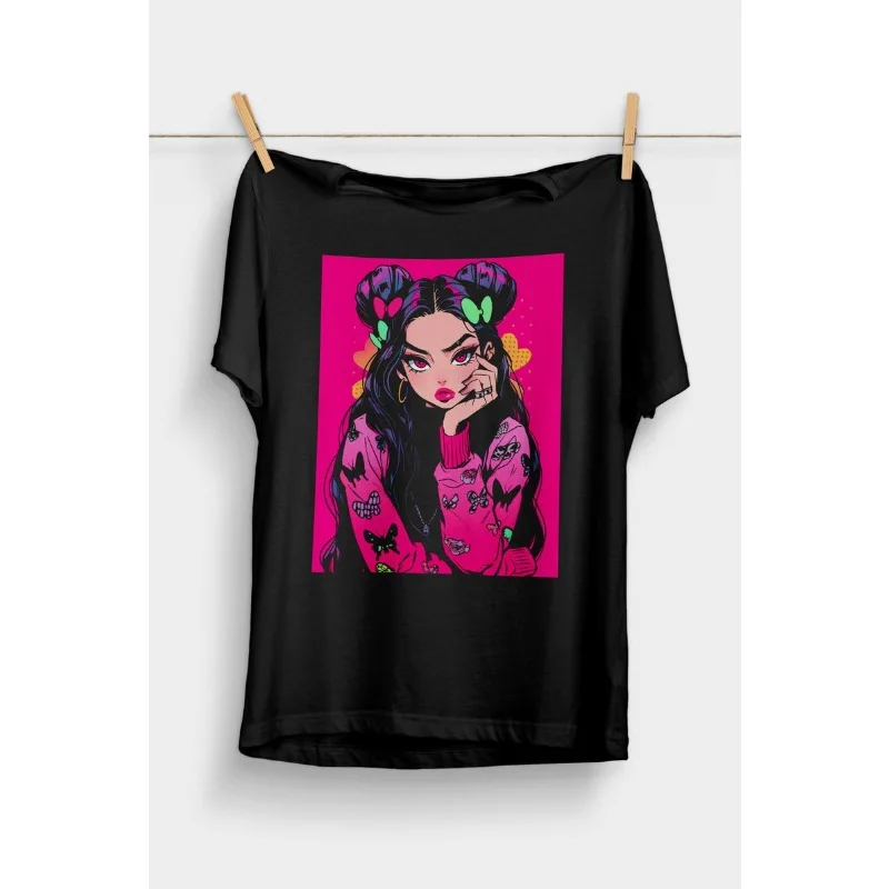 

90s Anime Butterfly Girl T-Shirt Pastel Goth 90s Anime Grunge Aesthetic Alt Anime Clothes Japanese Harajuku Fashion