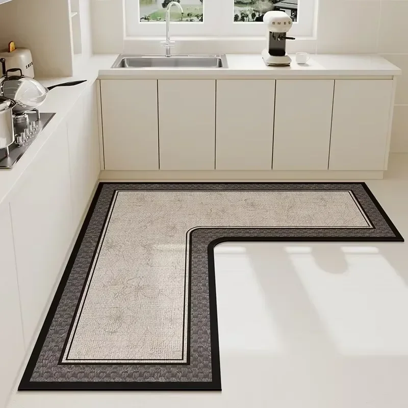 

Custom Link Kitchen Waterproof Floor Mat Home Decor Luxury Non-slip Carpet Mats PVC Living Room Rug Big Size
