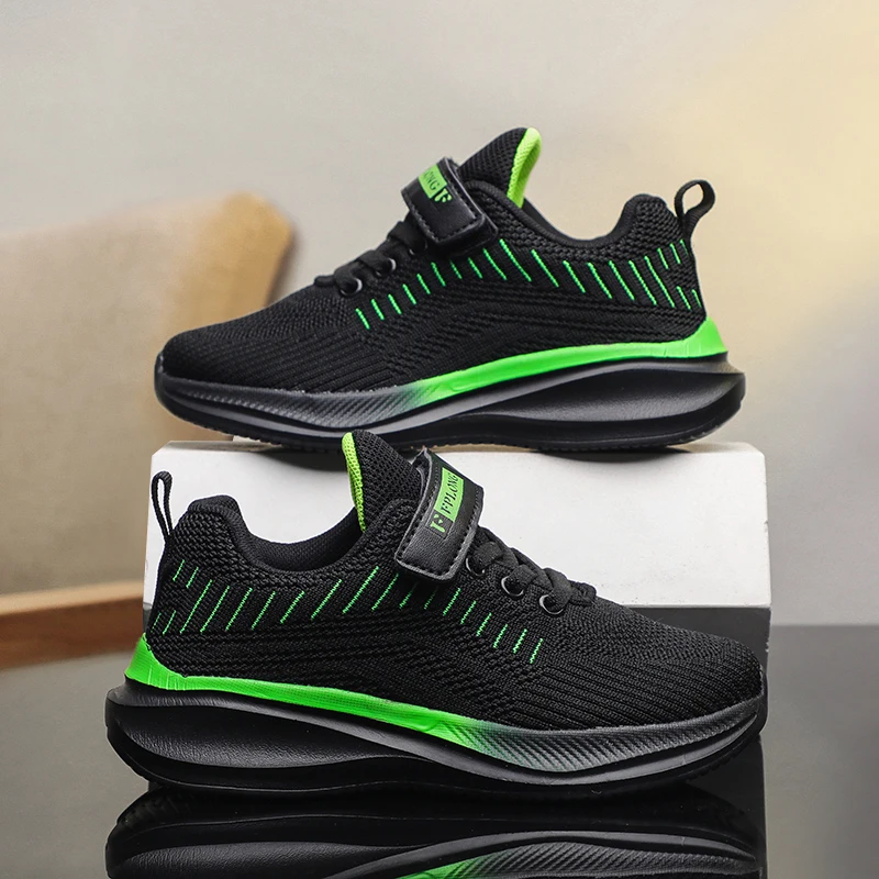 

Пара детских дышащих спортивных туфель из сетки, легких, износостойких и удобных повседневных туфель, размеры 28-39, MF-H8872.