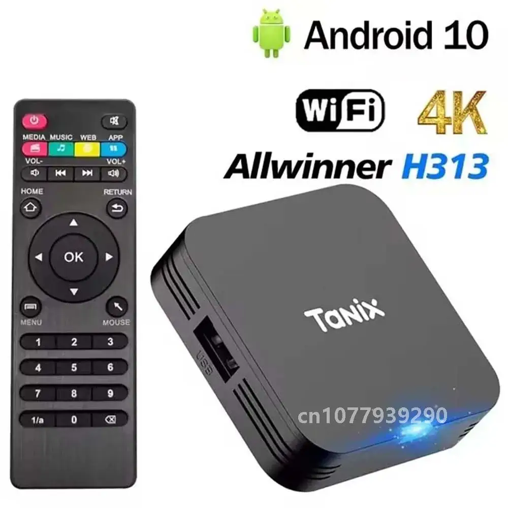 Android 10,0 TV Box Allwinner H313 Quad Core 4K HDR Mini juego TV Stick 2,4G WiFi 1G 8G 2G 16G reproductor multimedia decodificador inteligente