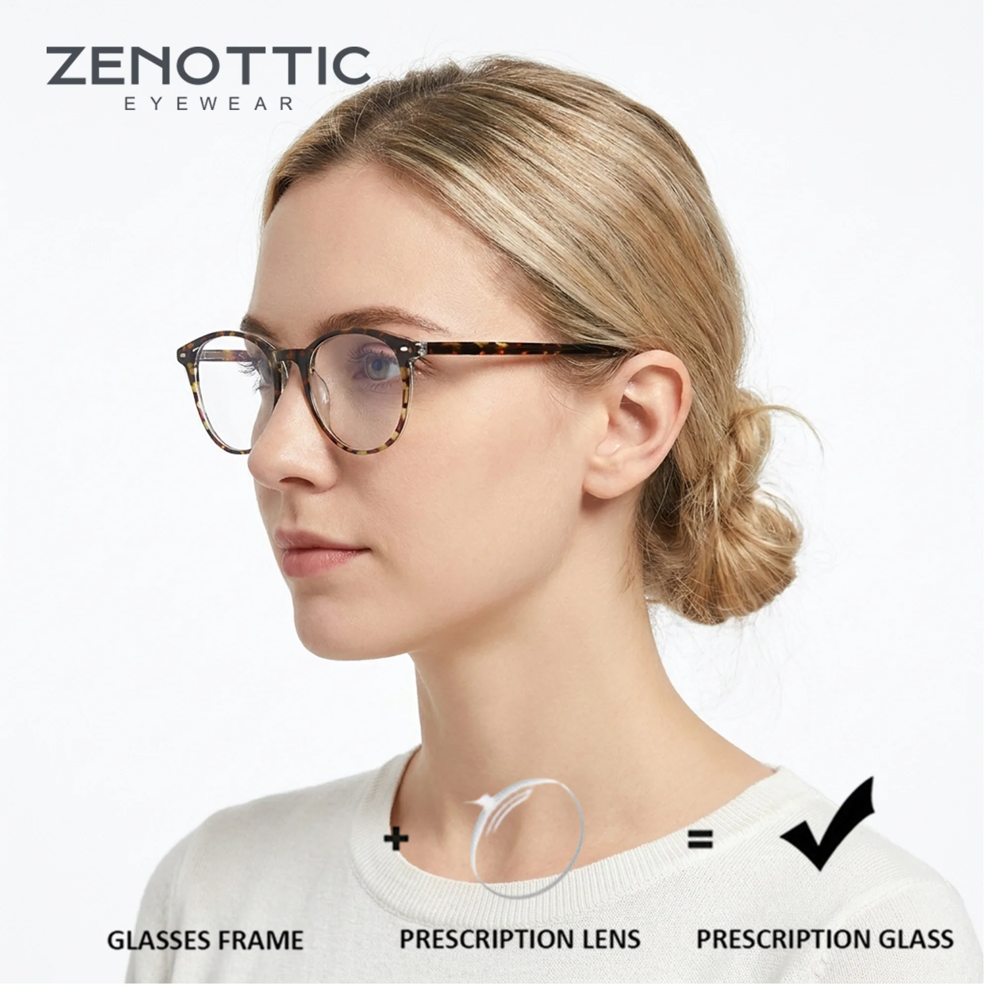 Men Shoes Zegna - ZENOTTIC Asetat Yuvarlak Reçeteli Gözlük Erkekler