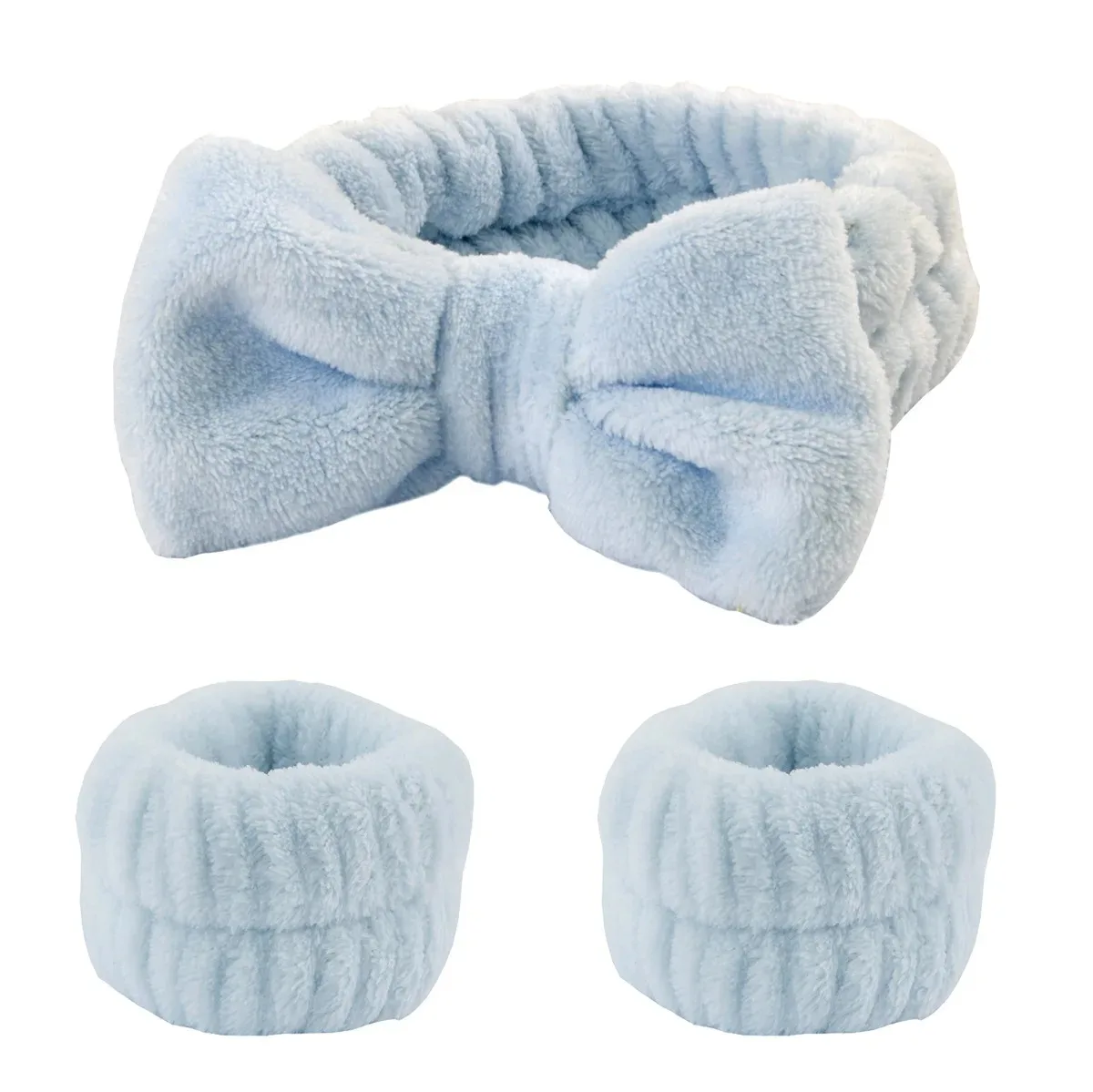 3 件套 Spa Headband Wristband for Washing Face Microfiber Makeup Towel Hair Bands Washband Scrunchies Absorbent Wrist Sweatband