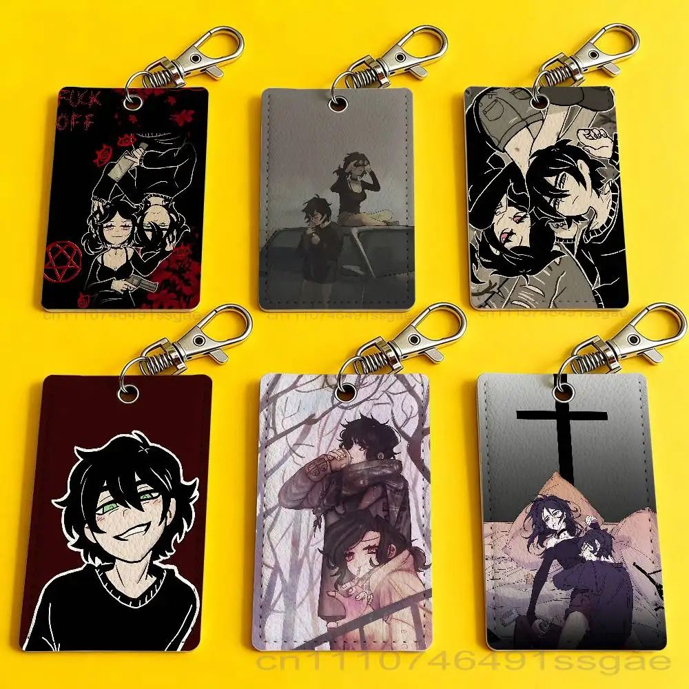 A-Andy and L-Leyley Card Holder Men And Womenn Universal Antirust Keychain Learther Access Drop Key Tag Ring