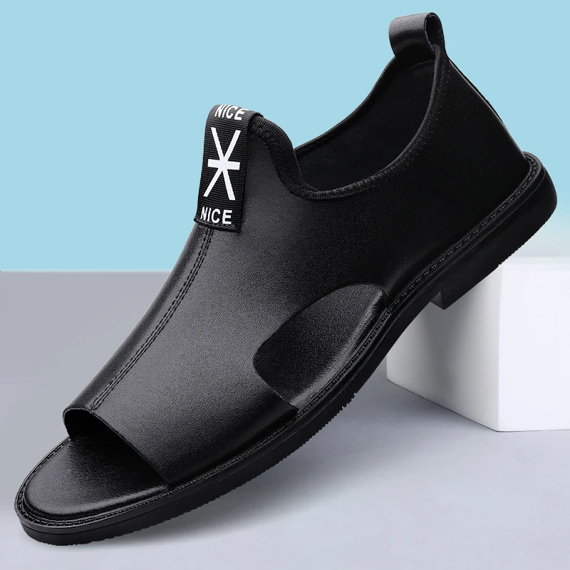 Men's Sandals Summer Genuine Leather Sandals Men Beach Shoes Sandals Men Casual Shoes