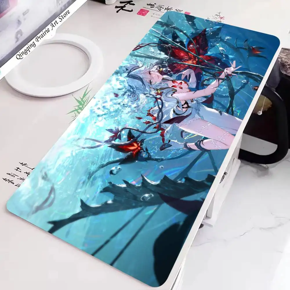 Camellia Anime W-Wuthering Waves Mousepad Non-slip Suitable For Office Computers Laptops E-sports Game Desk Mats XXL Keyboard