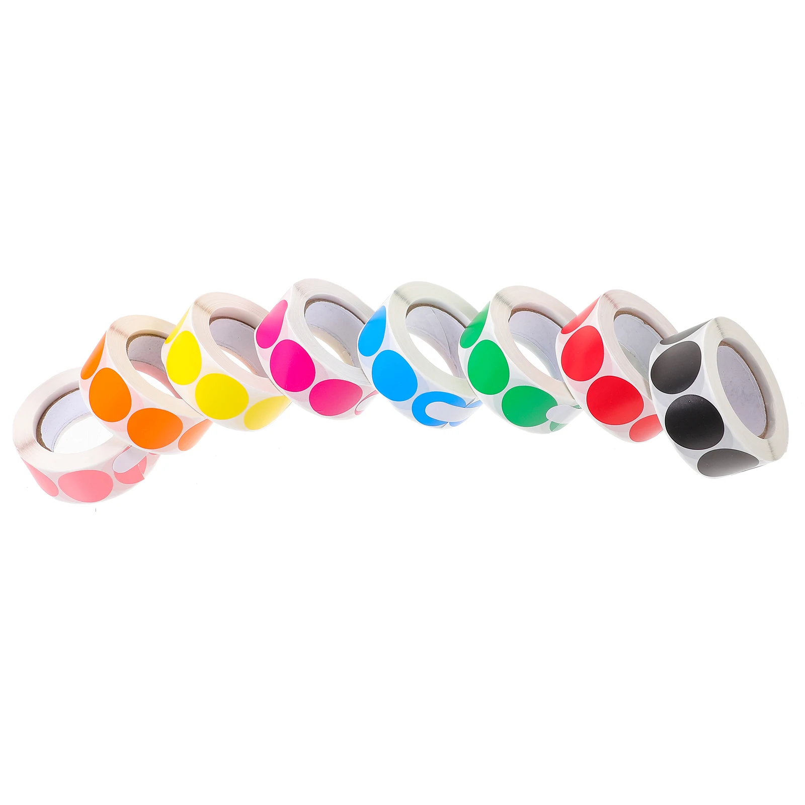 

8 Rolls Round Dot Stickers Bright Colored Circle Labels For Home Office Organization Coding Classification Reusable Containers