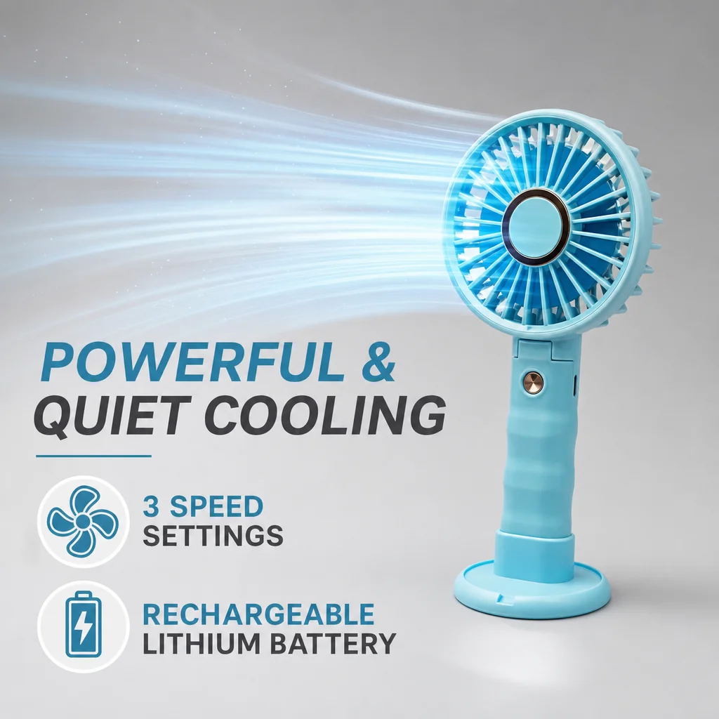 Usb Fan Silent - Ventilatore Portatile Mini Tascabile Ricaricabile USB,