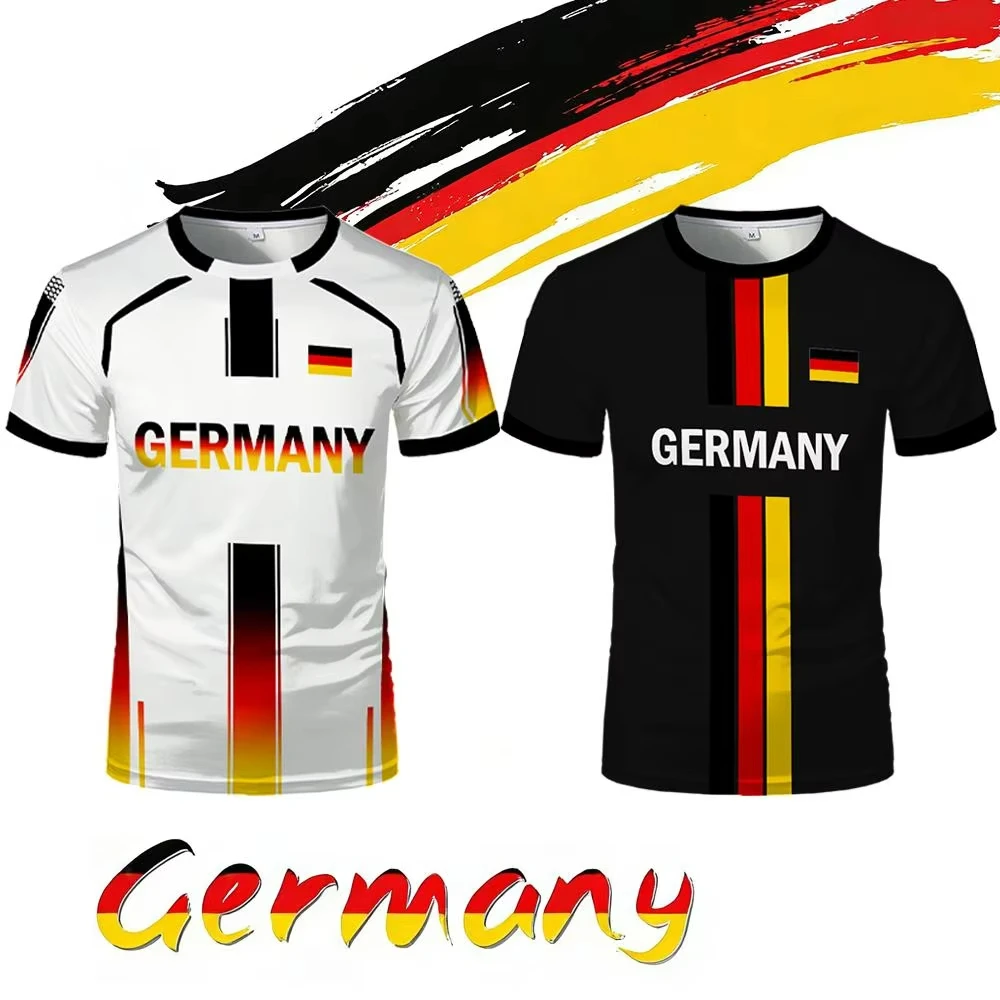 Camiseta de Fútbol de Alemania 2026 con Estampado de Bandera, para Hombre y Mujer, Secado Rápido, para Entrenamiento, Informal, Deportiva, Manga Corta